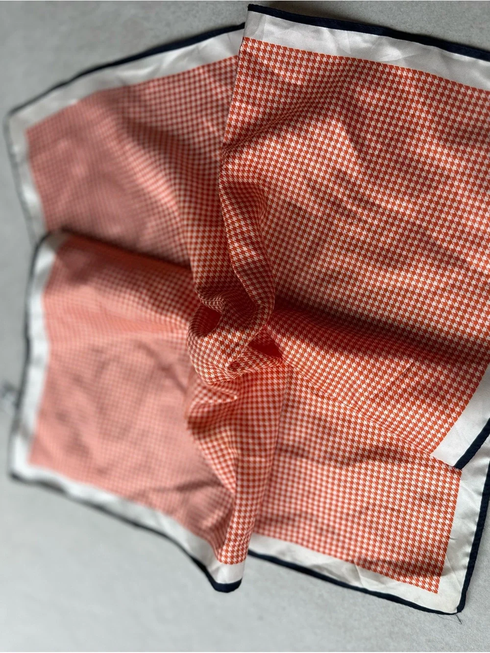 Women Orange Houndstooth Bottoms Accent Scarf